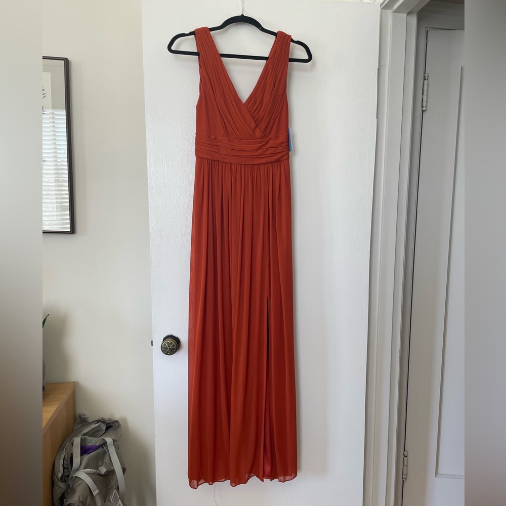 Davids bridal v neck chiffon dress- new with tags sienna color